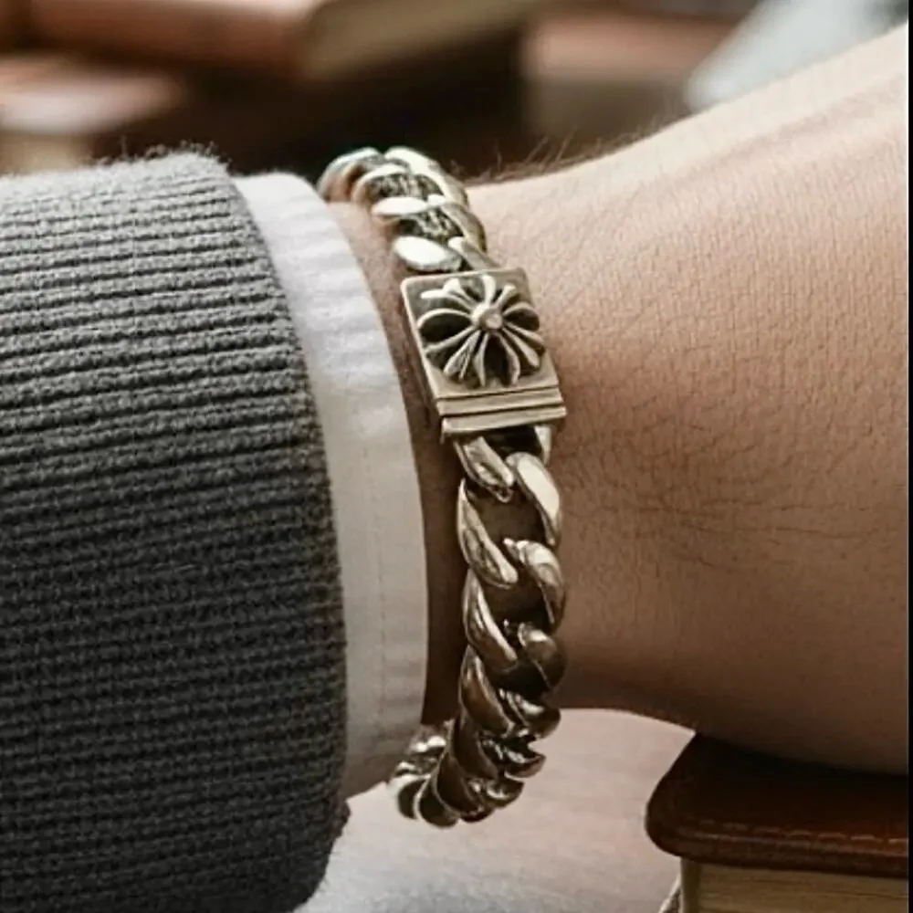 Stainless Steel Vintage Style Cross Unisex Bracelet Chain Link